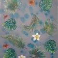 Fleurs tropicales gris 1