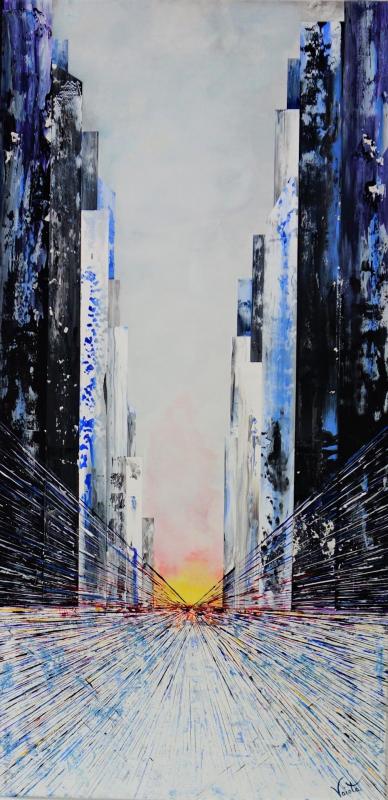 Manhattanhenge bleu